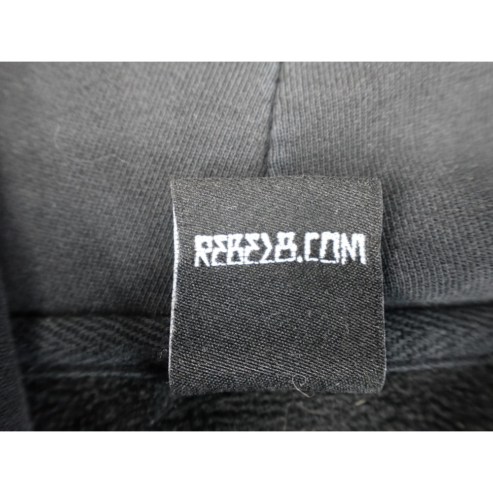 Rebel8‎ Graphic Zip Hoodie Mens Large Black Occult Metal Streetwear Distressed - Picture 10 of 13